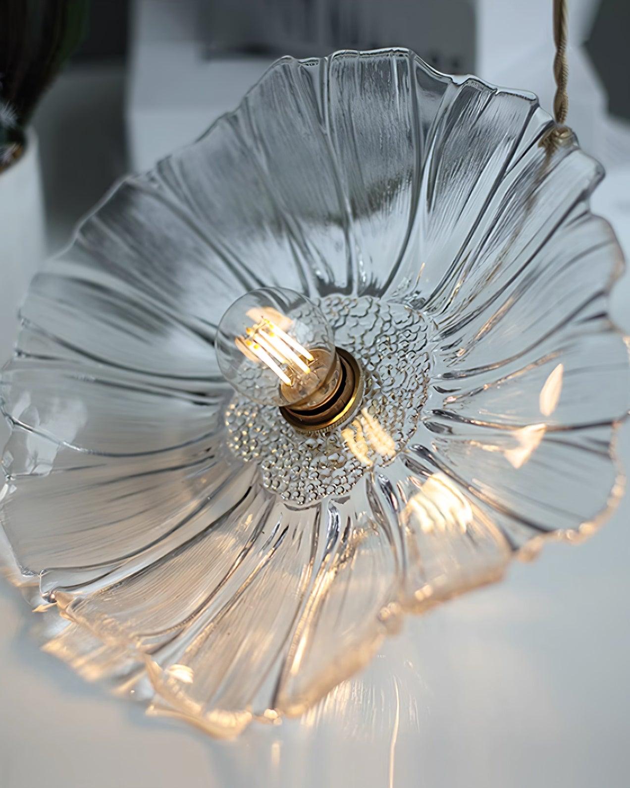 Suspension Flower Glass - Lampe aus transparentem Glas, elegantes Retro-Design