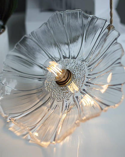 Suspension Flower Glass - Lampe aus transparentem Glas, elegantes Retro-Design