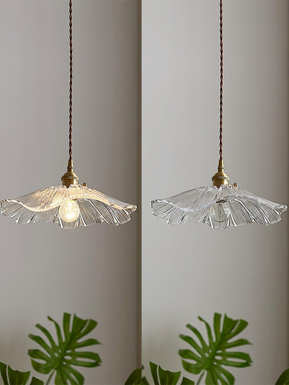 Suspension Flower Glass - Lampe aus transparentem Glas, elegantes Retro-Design