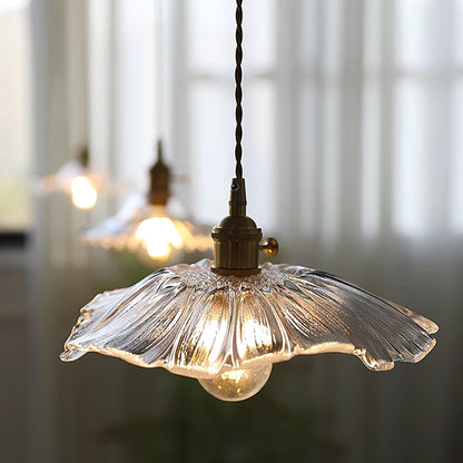 Suspension Flower Glass - Lampe aus transparentem Glas, elegantes Retro-Design