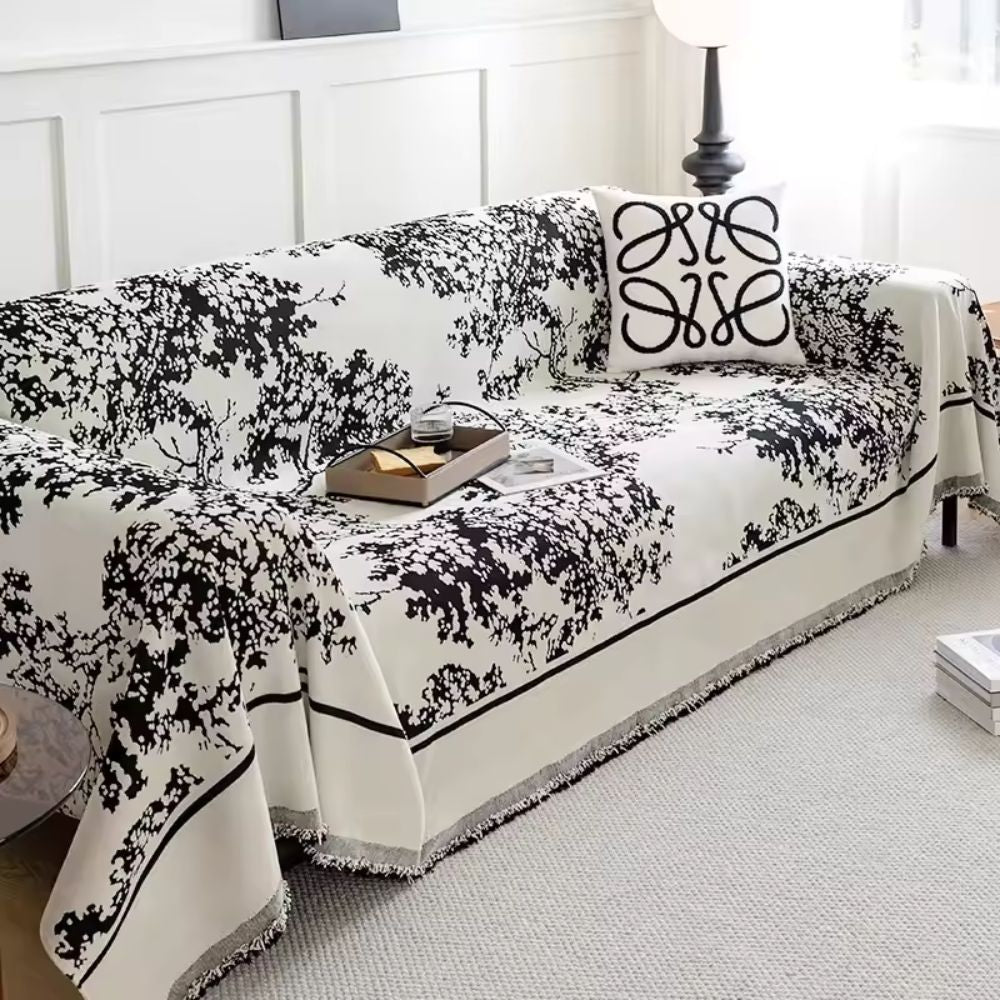 Chenille Flowerfield Sofaüberwurf