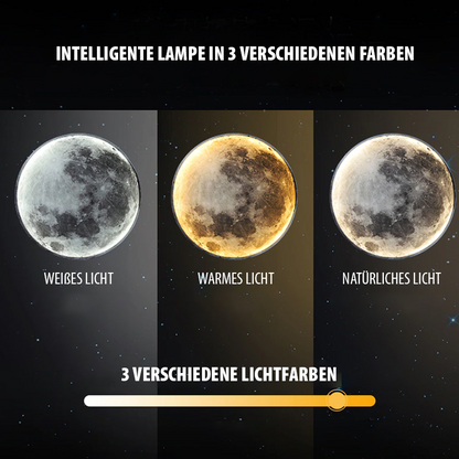 Wandlampe LED Mond mit App-Steuerung - 3 Farbmodi und Dimmfunktion