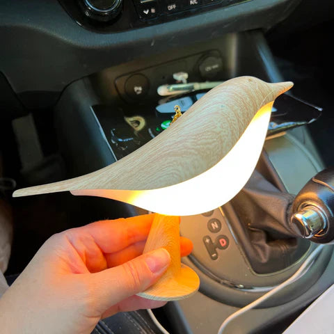 Touch-Control Holz Vogel Nachtlicht - Wiederaufladbare LED Nachttischlampe