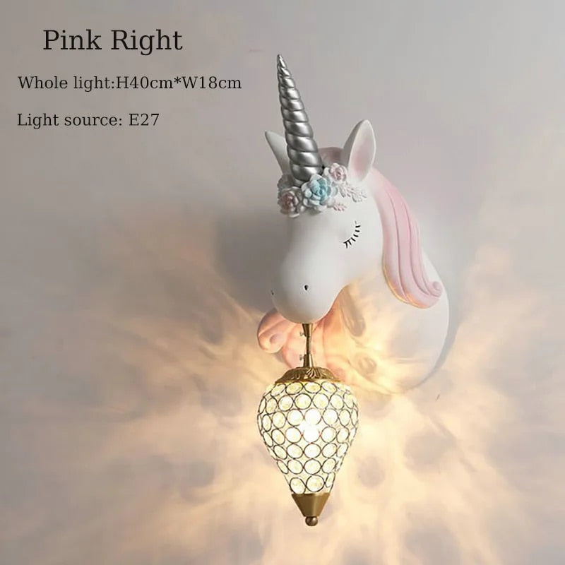 Neuartige Einhorn-Wandlampe – UniGloed – Pink – süß für Kinder