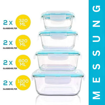 Glas-Frischhaltedosen Set – Luftdichte Aufbewahrungsbehälter mit Deckel für Küche & Meal Prep