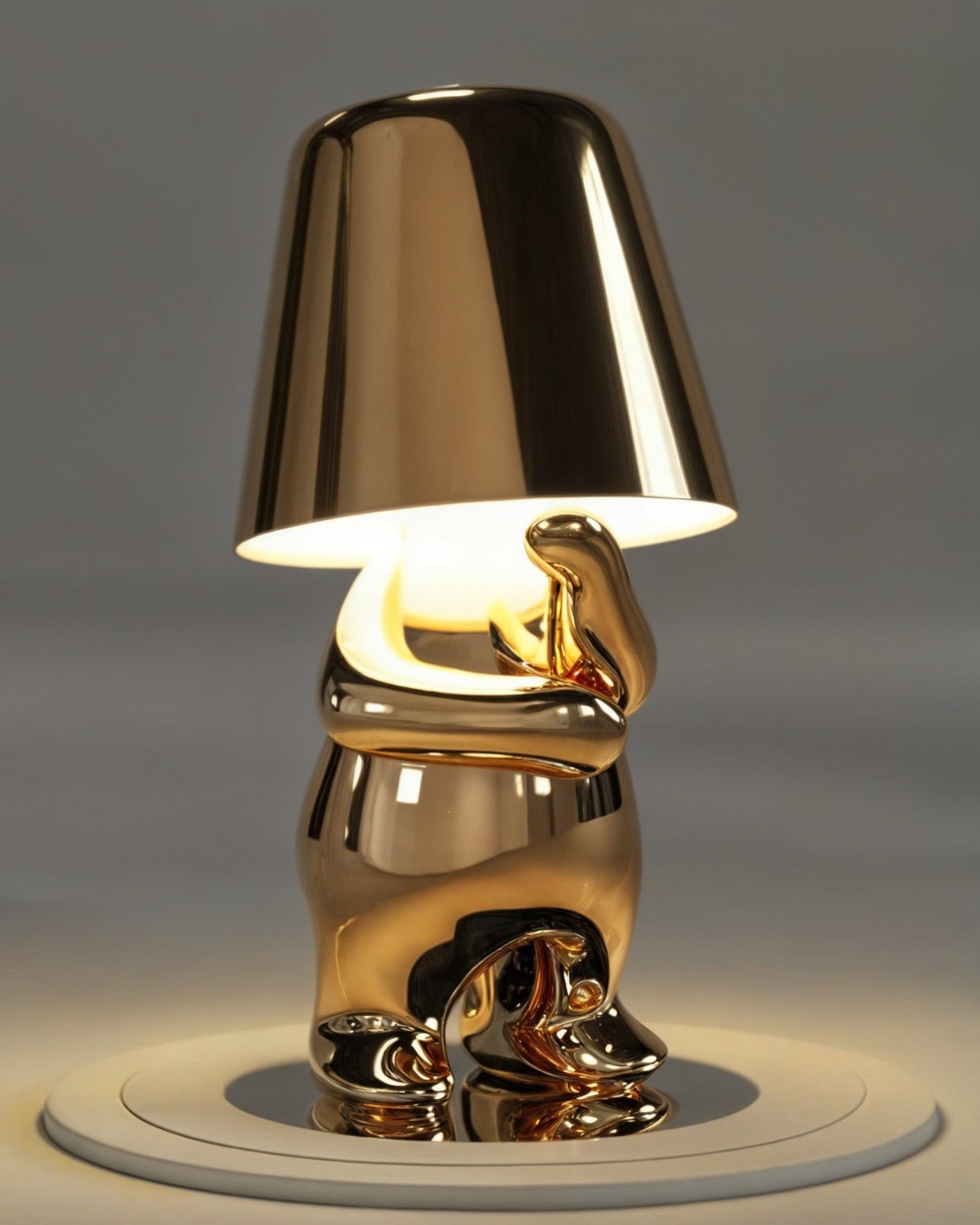 GleamTouch – Goldfarbene USB-wiederaufladbare Tischlampe, dimmbar und kompakt