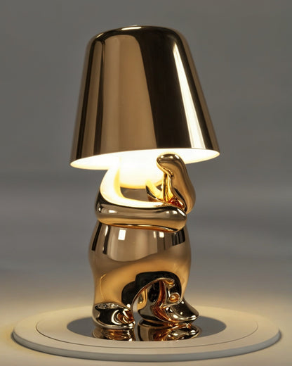 GleamTouch – Goldfarbene USB-wiederaufladbare Tischlampe, dimmbar und kompakt