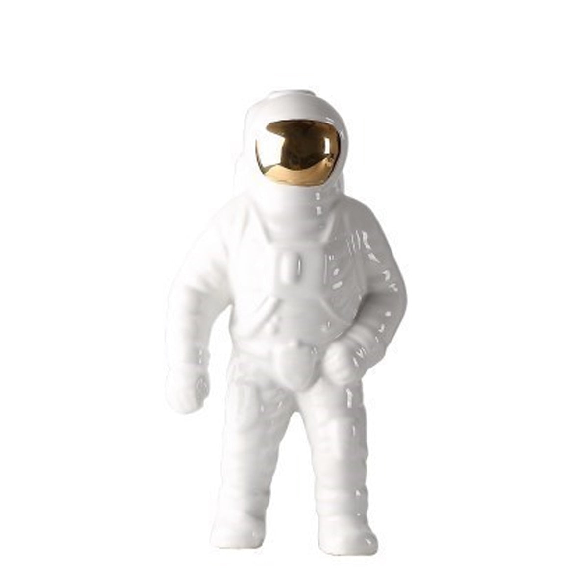 Garduru Gold Space Man Keramik Vase | Astronaut Skulptur | Kreative Deko für Zuhause & Garten