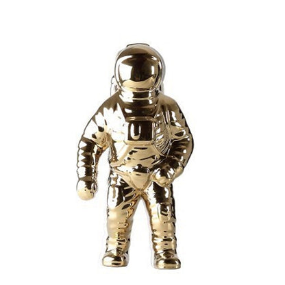 Garduru Gold Space Man Keramik Vase | Astronaut Skulptur | Kreative Deko für Zuhause & Garten