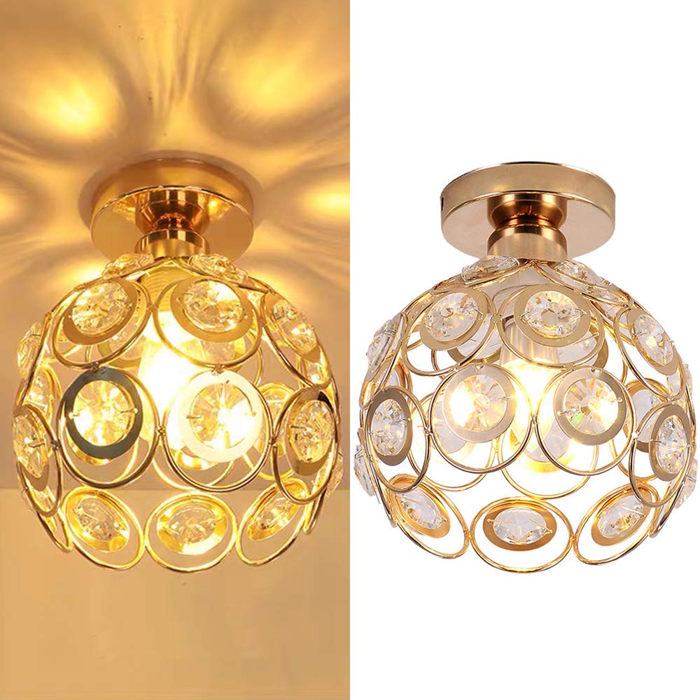 Aufhängung Flur Fancy Gold - Elegante Deckenlampe aus Gold und Kristall für Flur