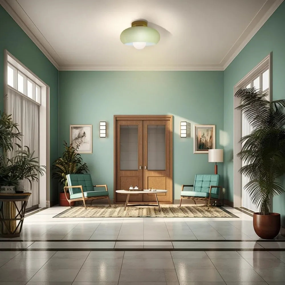 Deckenleuchte Glas Vintage Semi Flush Leuchte