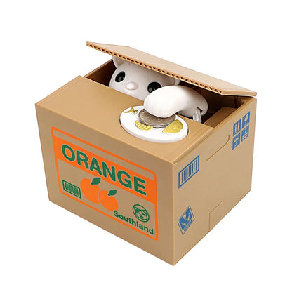 Automatisierte Katzen-Münzbank - Plastik-Sparschwein für Kinder, kreatives Sparschwein-Spielzeuggeschenk