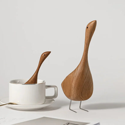 Nordische Holz-Gans Figuren