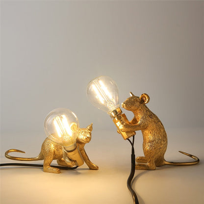 Royaleva Say Cheese Maus Tischlampe - Künstlerische Harz LED Licht Dekor