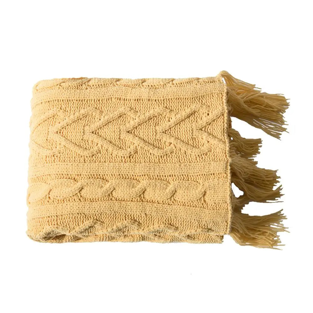 Garduru - Weiche Chenille-Strickdecke für Bett und Sofa