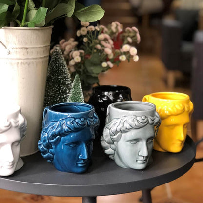 David Kopf Tasse – Keramik Becher mit Skulptur – 18oz Kapazität & Moderne Farben