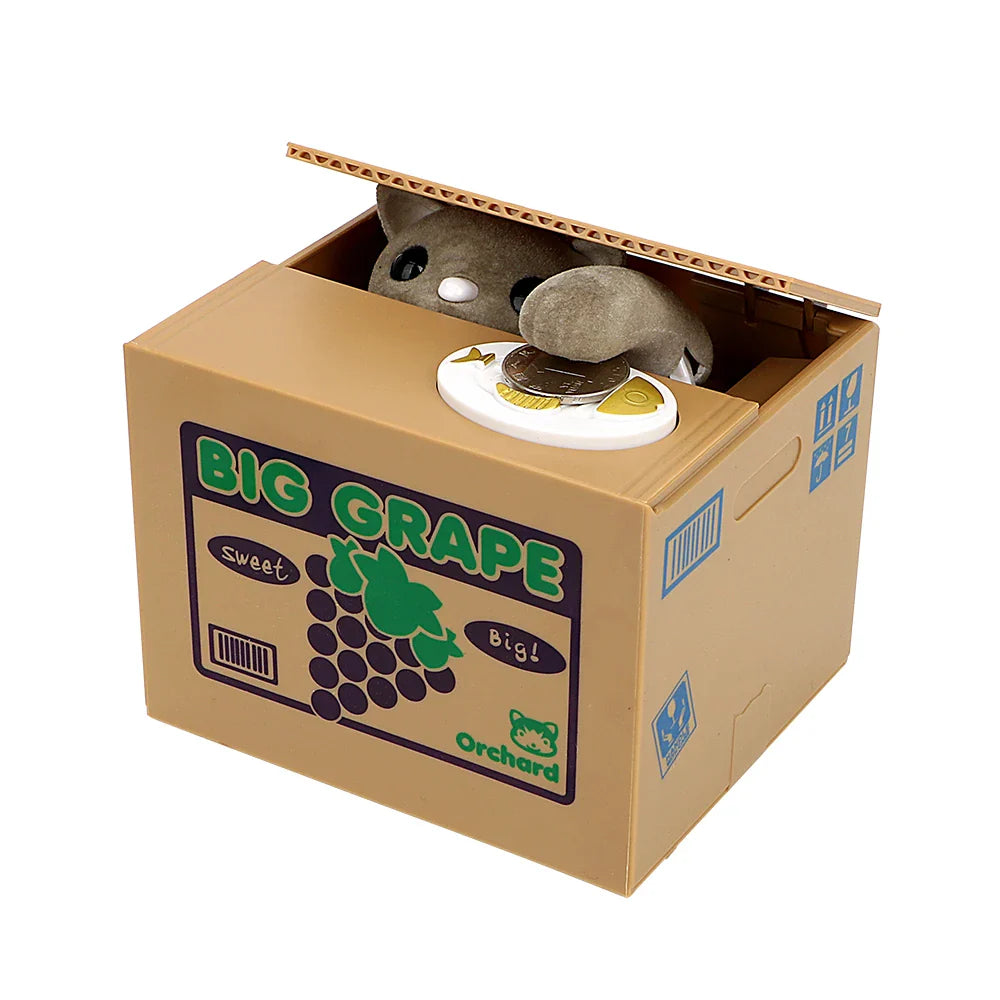 Automatisierte Katzen-Münzbank - Plastik-Sparschwein für Kinder, kreatives Sparschwein-Spielzeuggeschenk