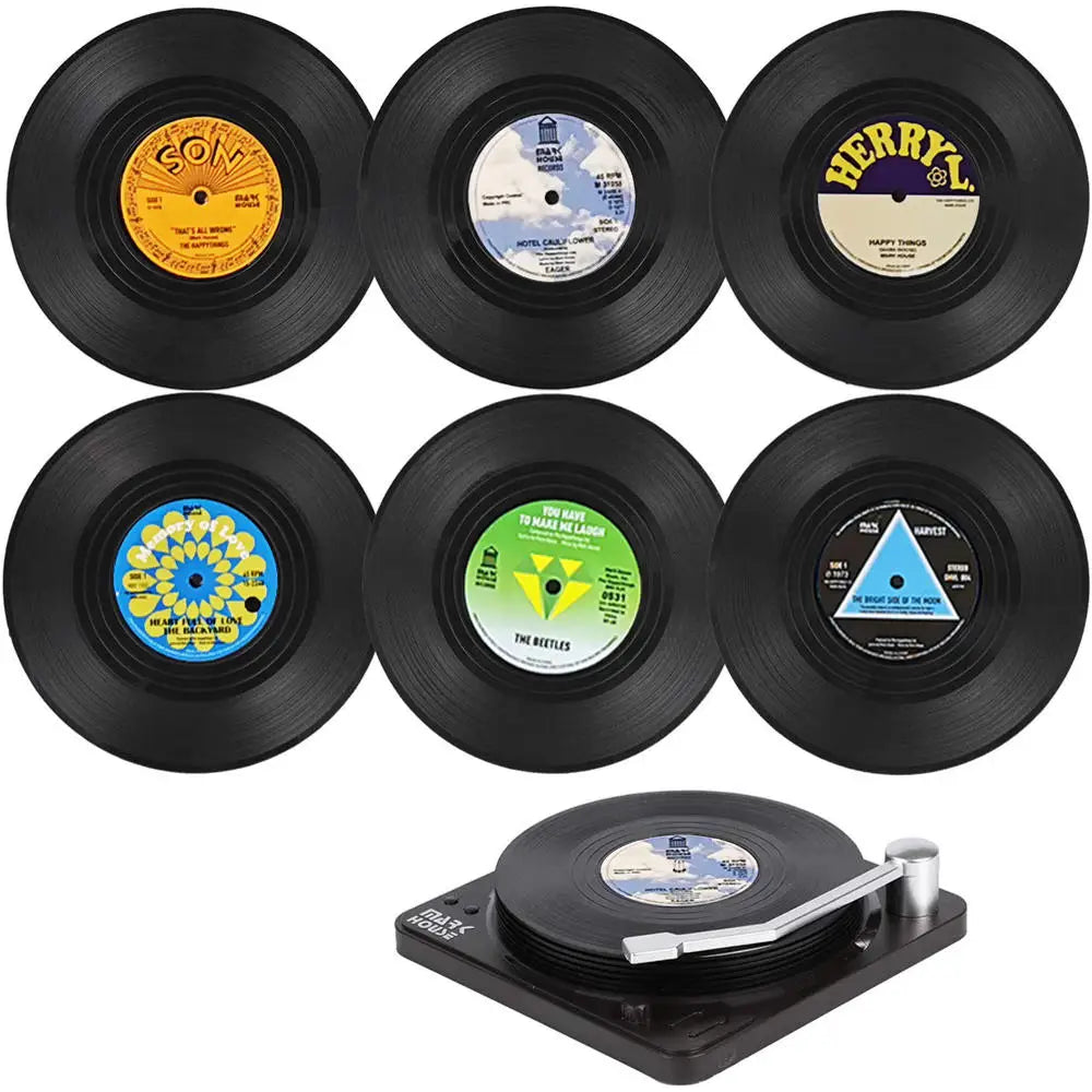 Retro Vinyl Untersetzer Set – Schützen Sie Ihre Möbel mit musikalischem Stil
