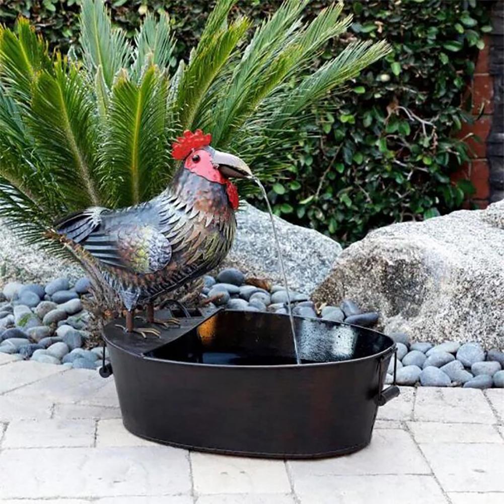 Mehrfarbiger Tier-Wasserbrunnen: Verspielter Garten-Dekor