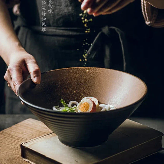 ZenBowl – Handmade Japanische Keramische Ramen Schüssel mit Authentischem Artisan-Finish