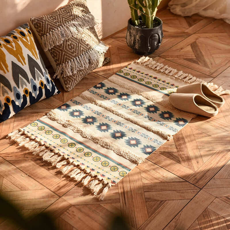 Boho waschbarer Teppich (60 cm x 90 cm)