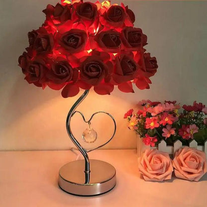 Vintage Pink Rose Schreibtischlampe - Kreative Lampe für Schlafzimmerdekoration
