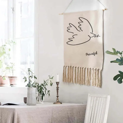 Macrame Hängender Baumwollteppich