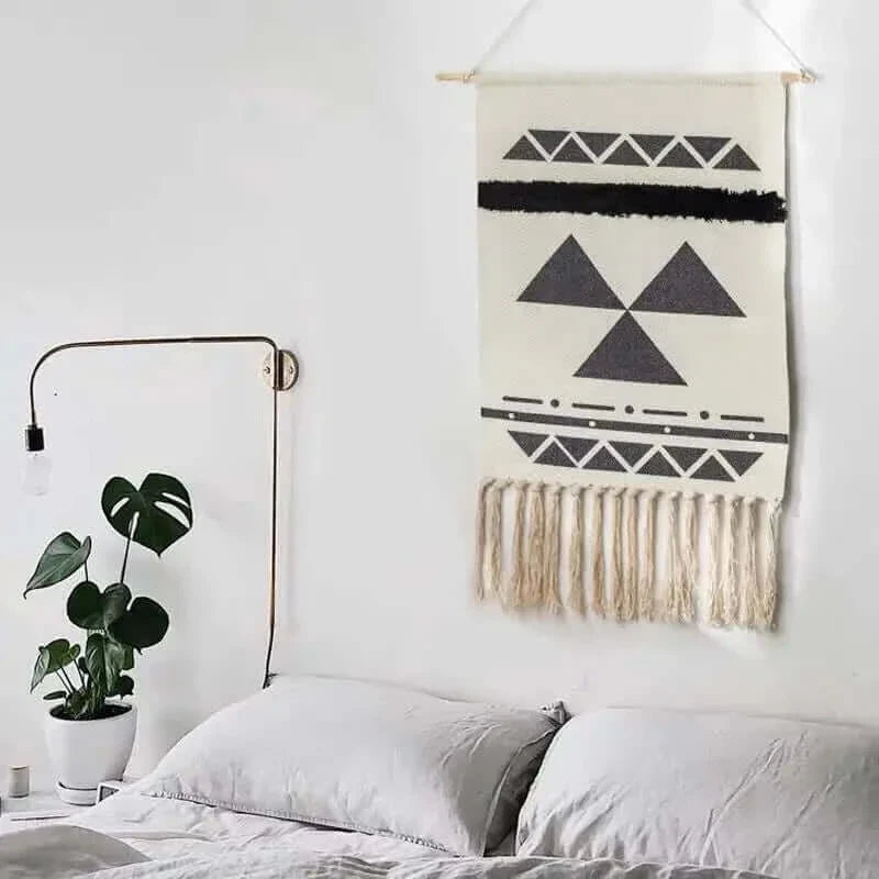 Macrame Hängender Baumwollteppich