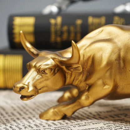 BullVanguard – Luxuriöse Harz-Bull-Statue mit kraftvollem Design für Zuhause oder Büro