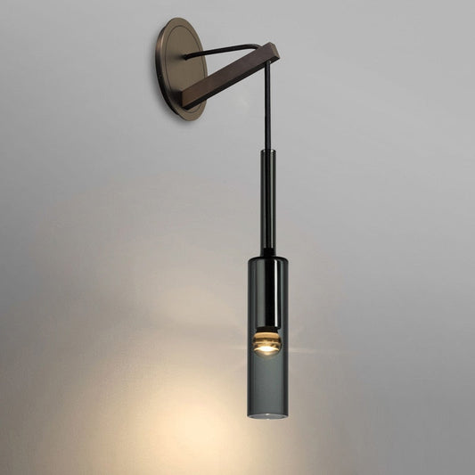 RoyaleGlow Elegante Rauchverbesserte Glas-Wandleuchte für luxuriöse Atmosphäre