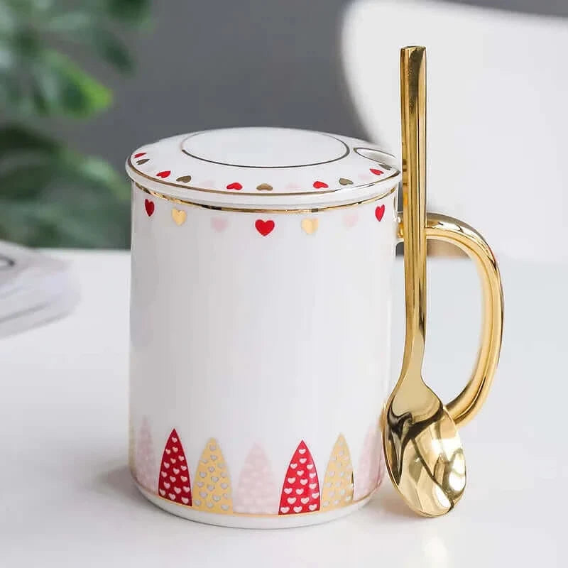 Luxus Keramik Kaffeetasse mit Deckel