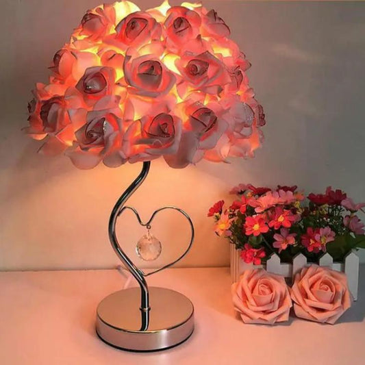 Vintage Pink Rose Schreibtischlampe - Kreative Lampe für Schlafzimmerdekoration