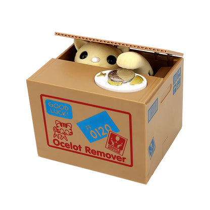 Automatisierte Katzen-Münzbank - Plastik-Sparschwein für Kinder, kreatives Sparschwein-Spielzeuggeschenk