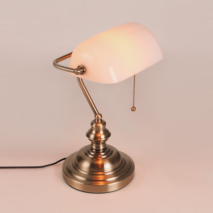 Vintage Banker Tischlampe im Angebot