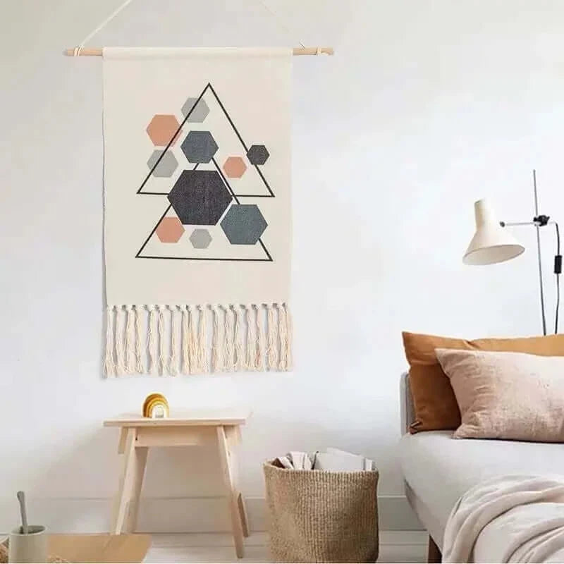 Macrame Hängender Baumwollteppich