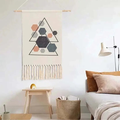 Macrame Hängender Baumwollteppich