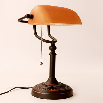 Vintage Banker Tischlampe im Angebot