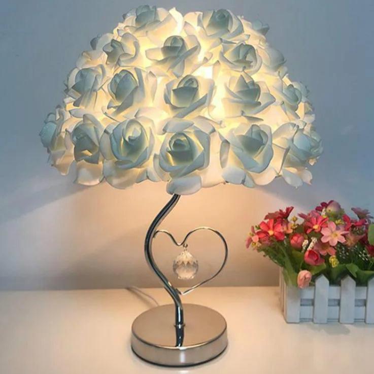 Vintage Pink Rose Schreibtischlampe - Kreative Lampe für Schlafzimmerdekoration