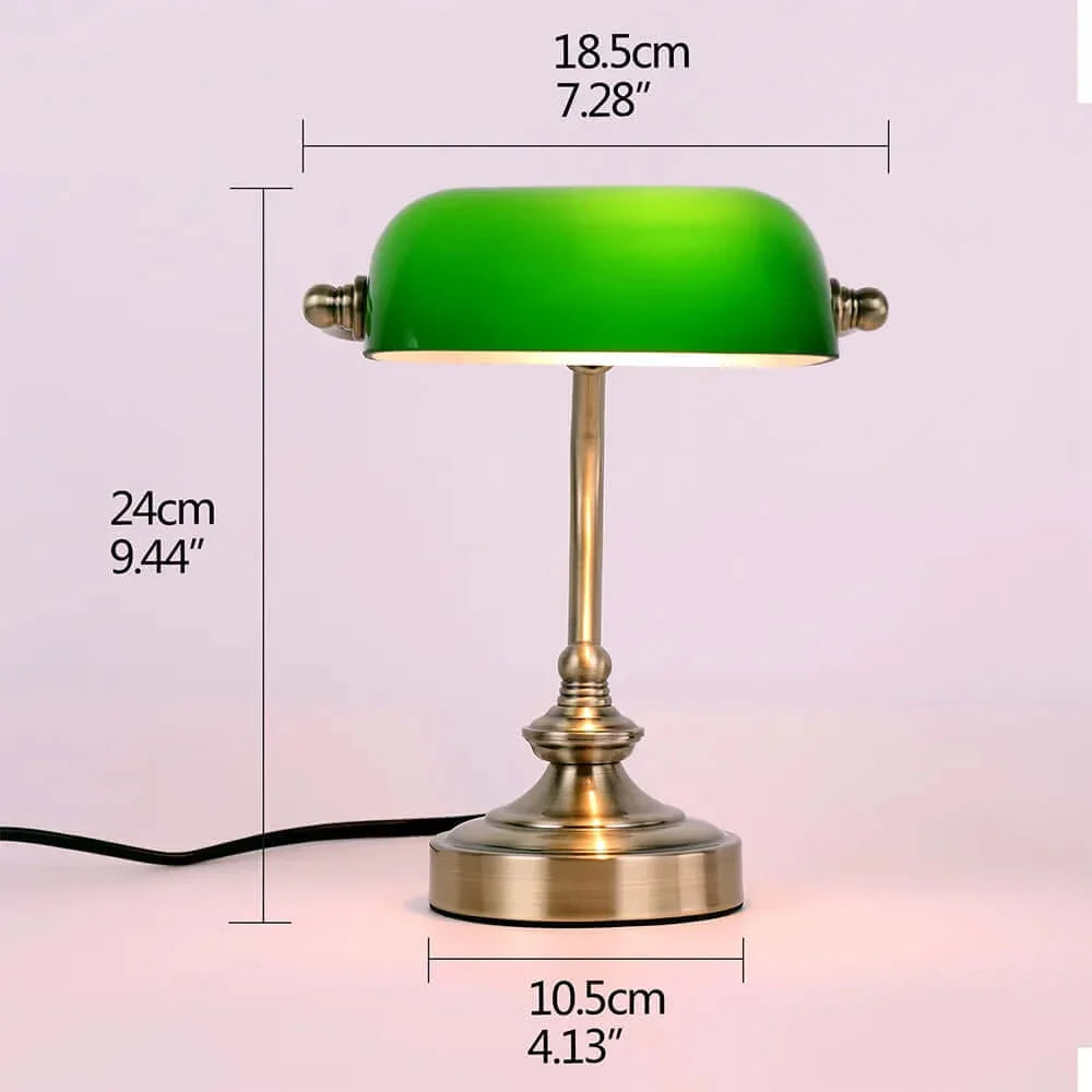 Chic Retro Mini Schreibtischlampe - Grüner Lampenschirm, Ideal für Schlafzimmer und Büro