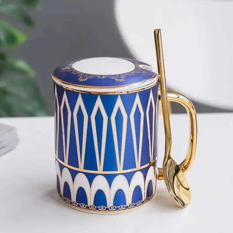 Luxus Keramik Kaffeetasse mit Deckel