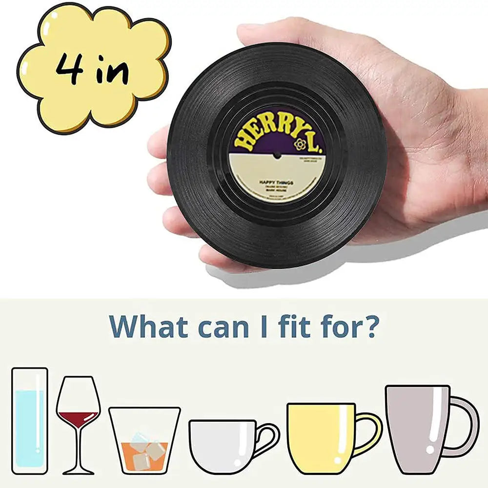 Retro Vinyl Untersetzer Set – Schützen Sie Ihre Möbel mit musikalischem Stil