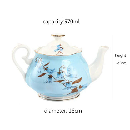 Vintage Keramik Teekanne mit floralen Design