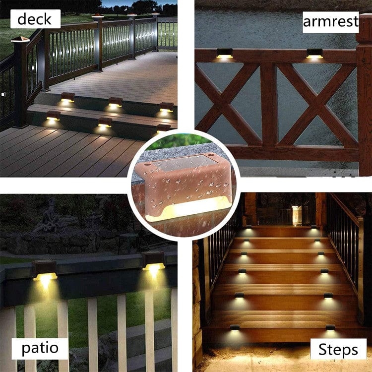 Solarbetriebene, wasserdichte LED-Treppen- und Gartenleuchte für den Außenbereich