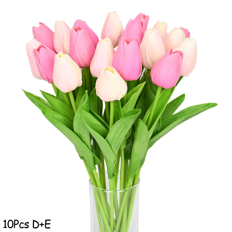 Künstlicher Blumenstrauß mit Tulpen, Dekoration (10 Stück)