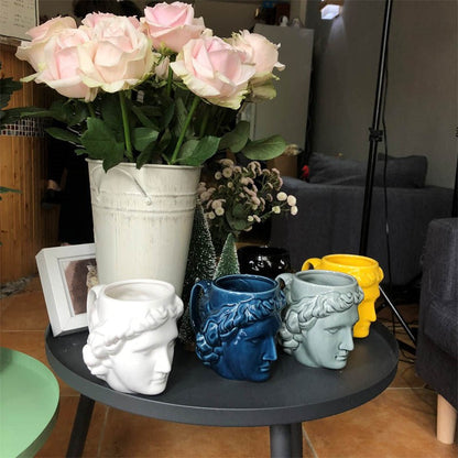 David Kopf Tasse – Keramik Becher mit Skulptur – 18oz Kapazität & Moderne Farben