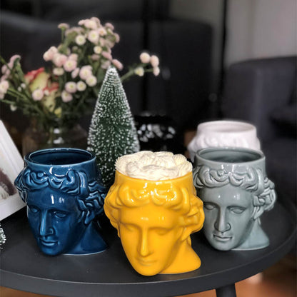 David Kopf Tasse – Keramik Becher mit Skulptur – 18oz Kapazität & Moderne Farben