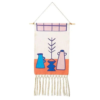 Macrame Hängender Baumwollteppich