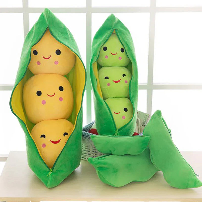 Royelux Plüsch Erbse Pod Spielzeug - Niedliches Gefülltes Erbsen Kissen für Kinder & Geschenke