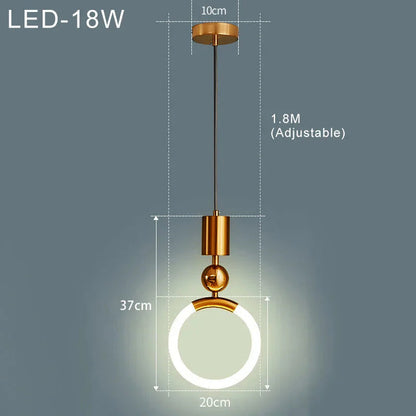 LED-Hängelampe Nordic Simple - Minimalistische Metalllampe für Küche, Esszimmer und Büro