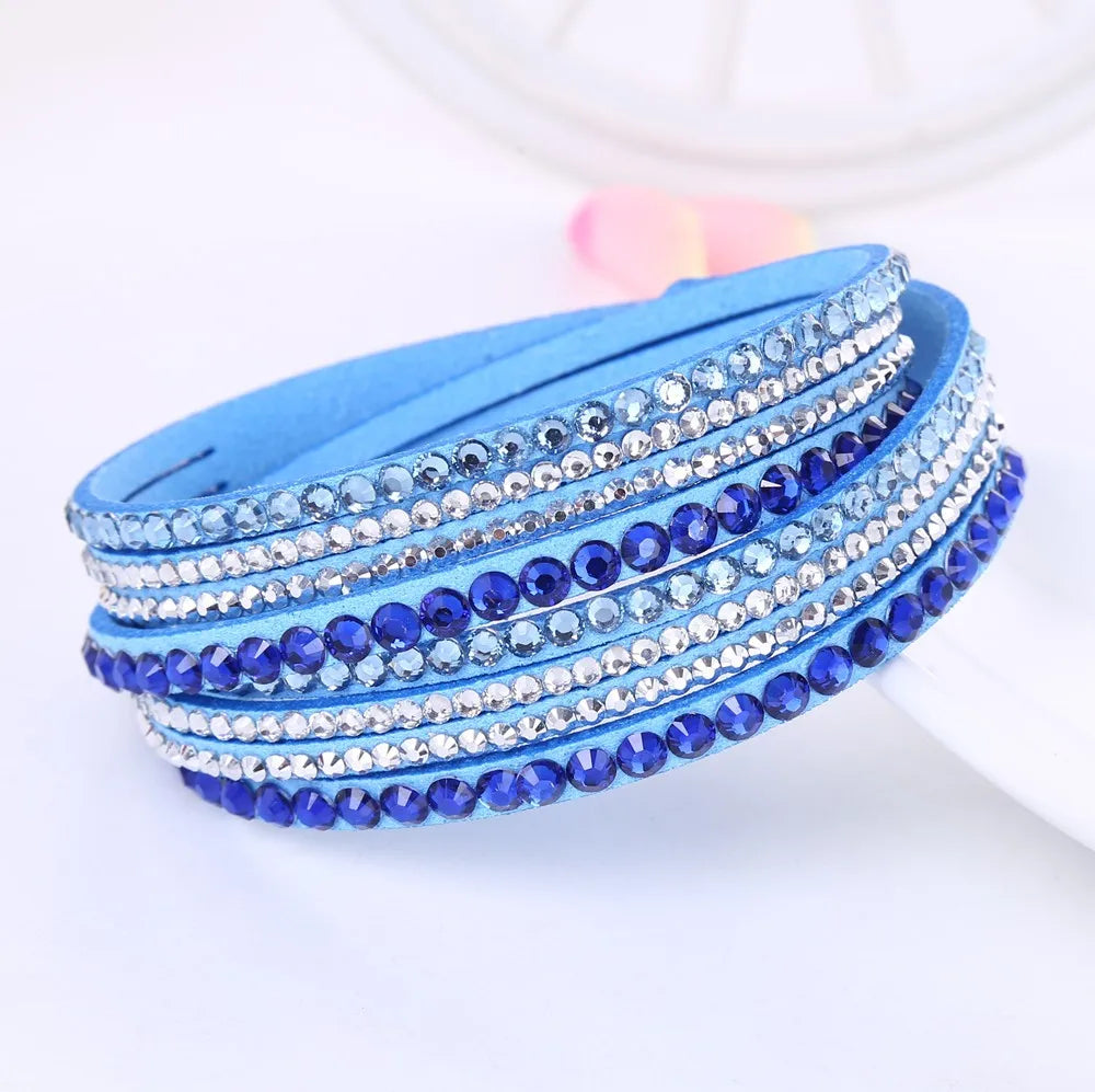 Crystal Wrap Armband | Multi-Layer Strass Leder Zubehör